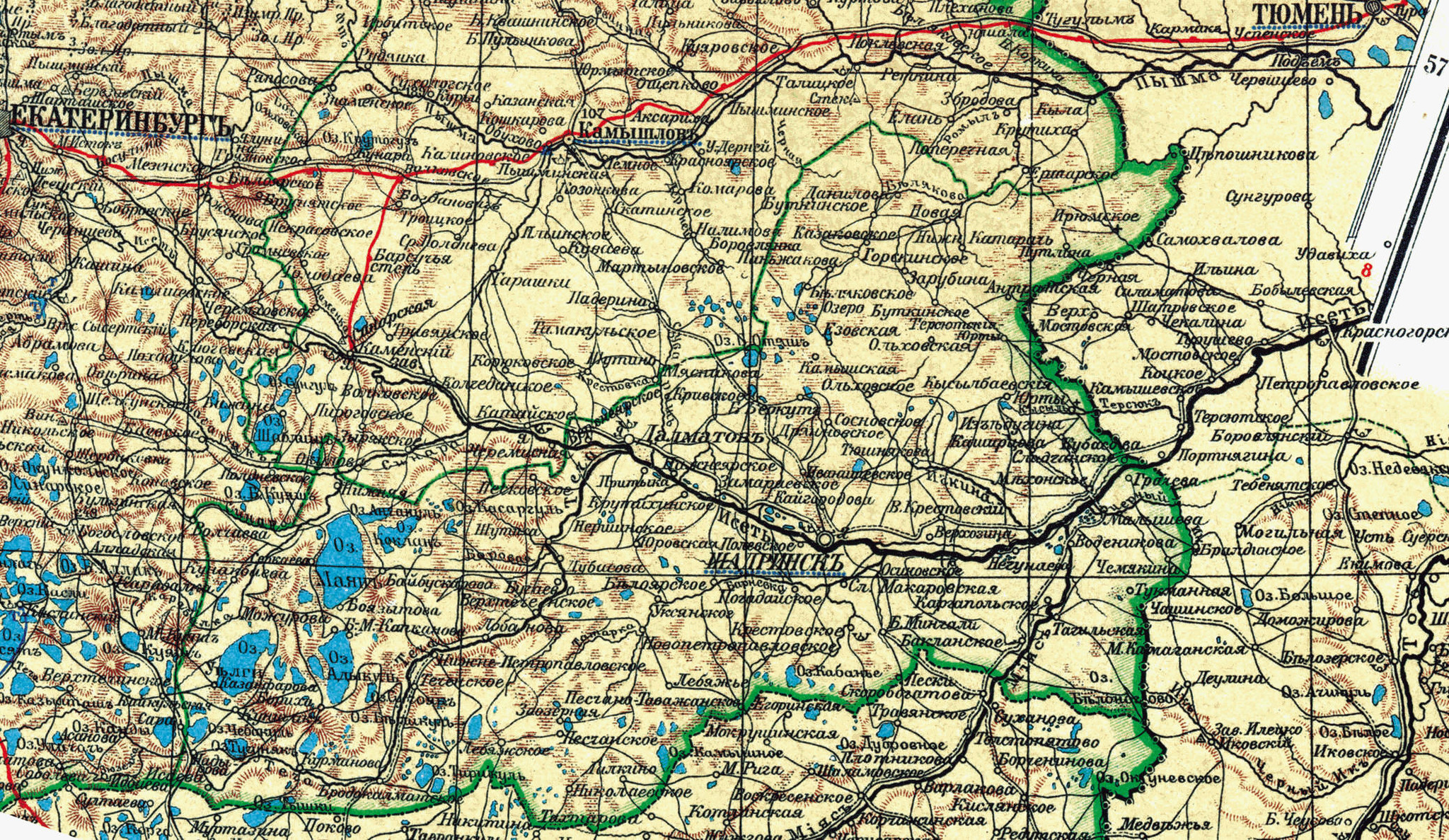 Шадринский уезд карта