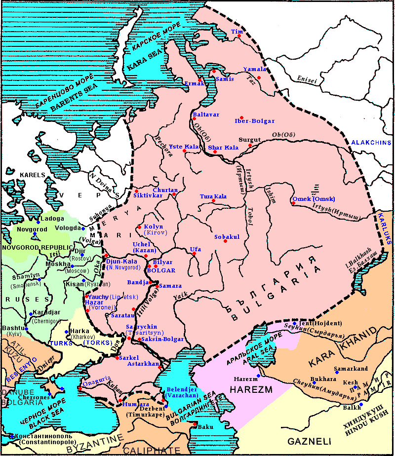 Карта городов волжской булгарии