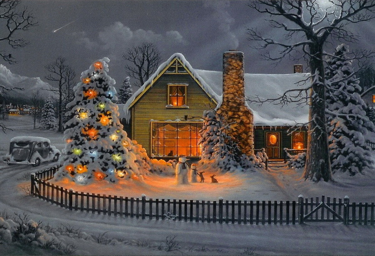 Сказочные зимние домики картинки