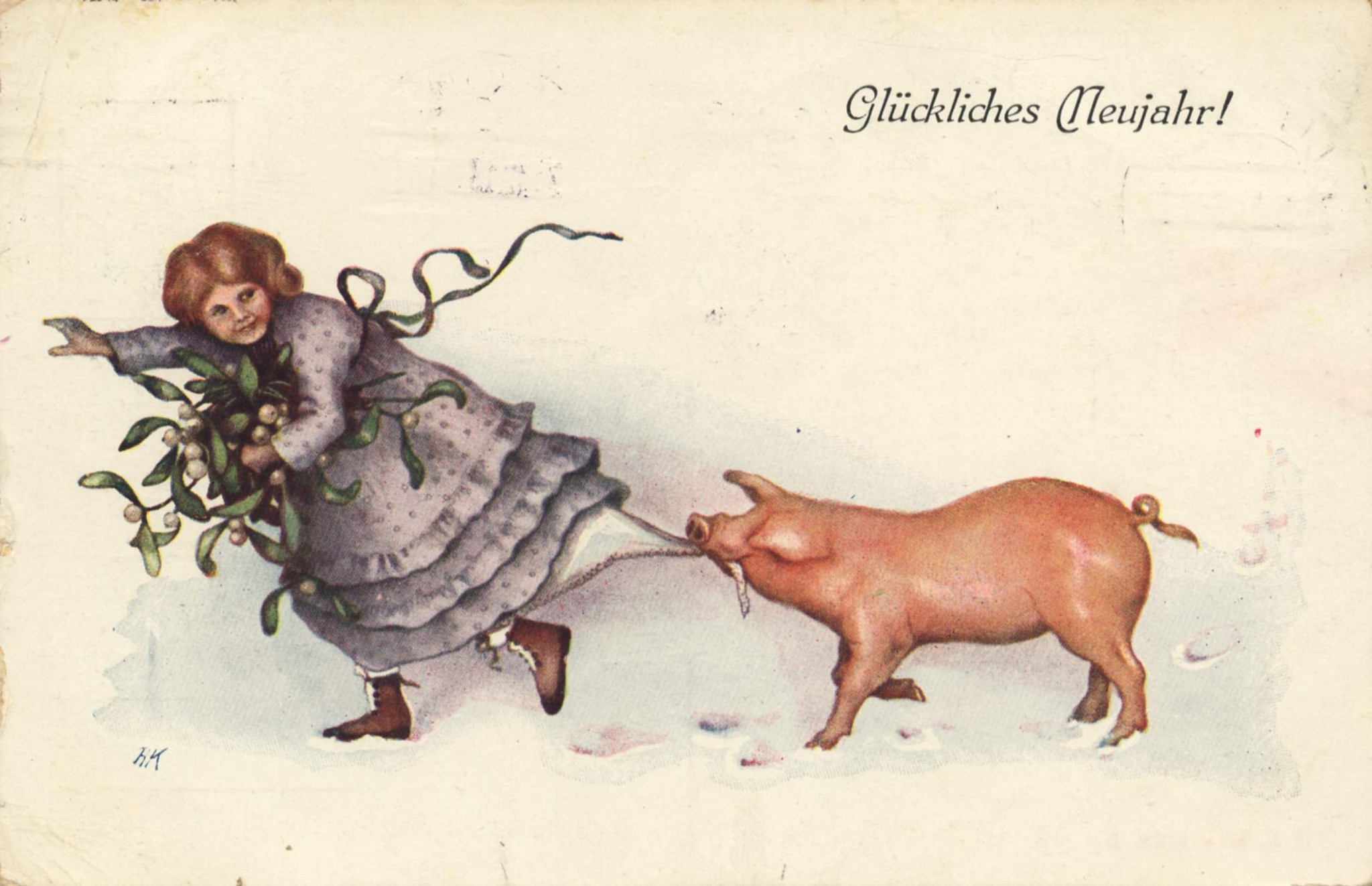 Старинные открытки со свиньями